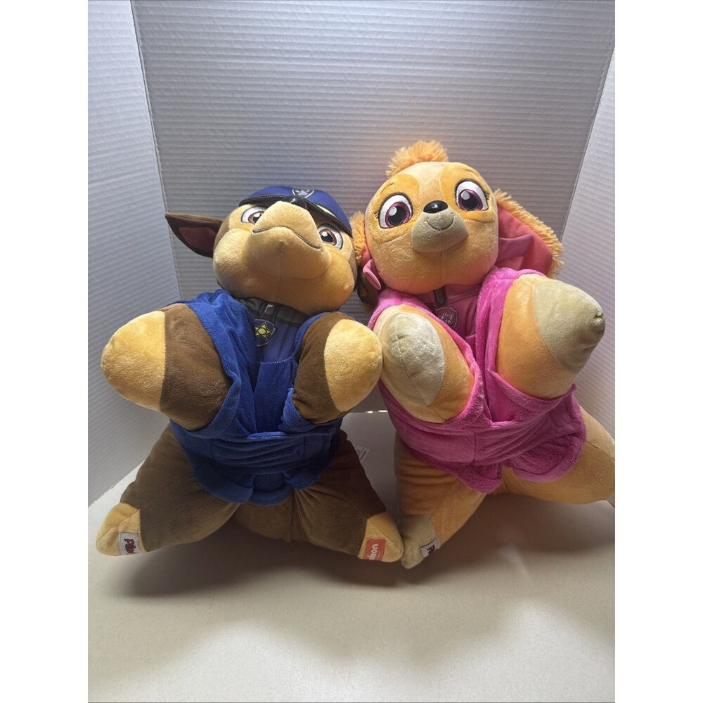Paw Patrol Pillow Pets Chase & Skye Plush Pillow Lot 18” Spin Master 2024